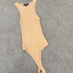 Missguided Tan Sleeveless Bodysuit Sz 4 - tall
